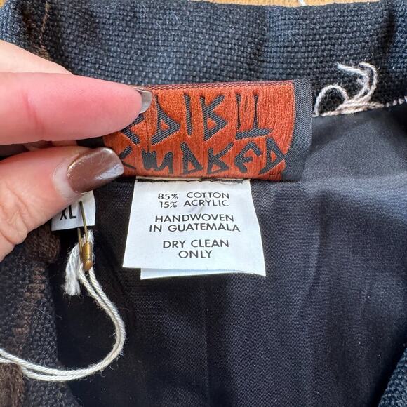 VTG Kindred Spirit Tassel Blazer Jacket XL Earth Tones Woven Fringe Boho NWT - Picture 5 of 6